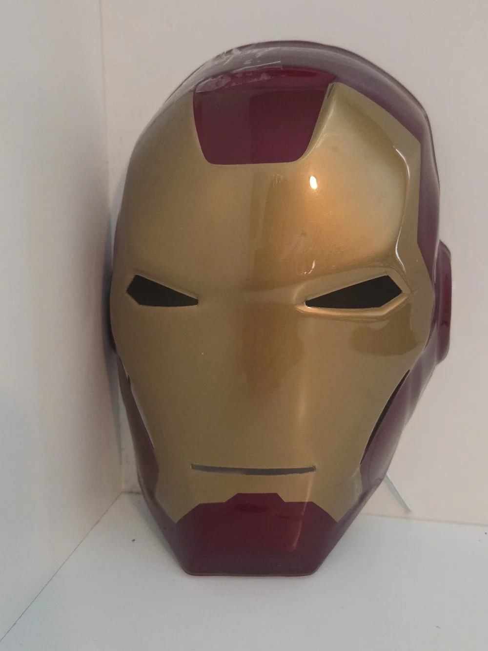 Metallic Gold and Red Iron Man Plastic Mask Costume